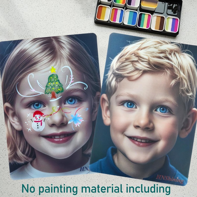 HNShining Makeup Painting Practice Board,Face Paint Practice Board,Reusable Painting Exercise