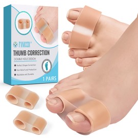 2 Stück Hallux Valgus Korrektur, Toe Separator, Überlappende Zehen korrektur, Zehenspreizer aus Silikon für Damen & Herren, Wiederverwendbar Ballenschutz für Großzehe (Hautfarbe)