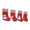 Christmas Stocking Decorative Cartoon Pattern Cuff Stocking Ornament for Tree