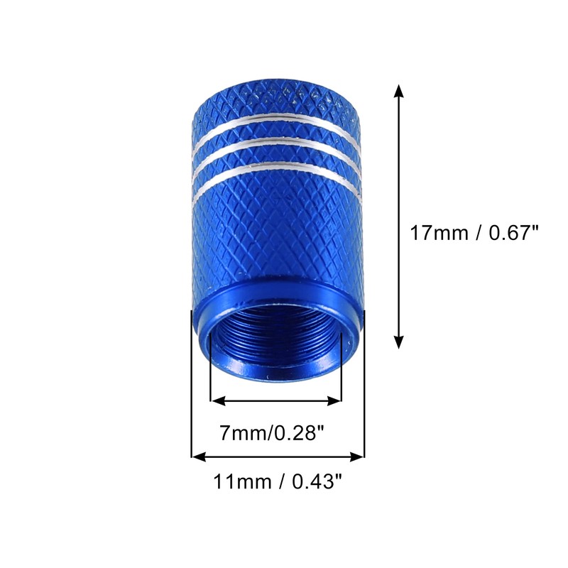 X AUTOHAUX 5pcs Blue Car Bike Tire Valve Stem Cap