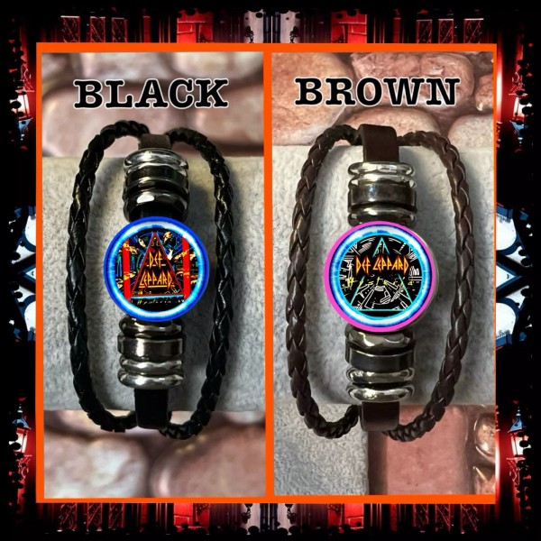 DEF LEPPARD 2025 HYSTERIA ARTWORK TWO LEATHER BRACELETS