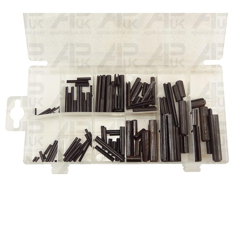 120 x Assorted Roll Pins Slotted Spring Tension Pins C