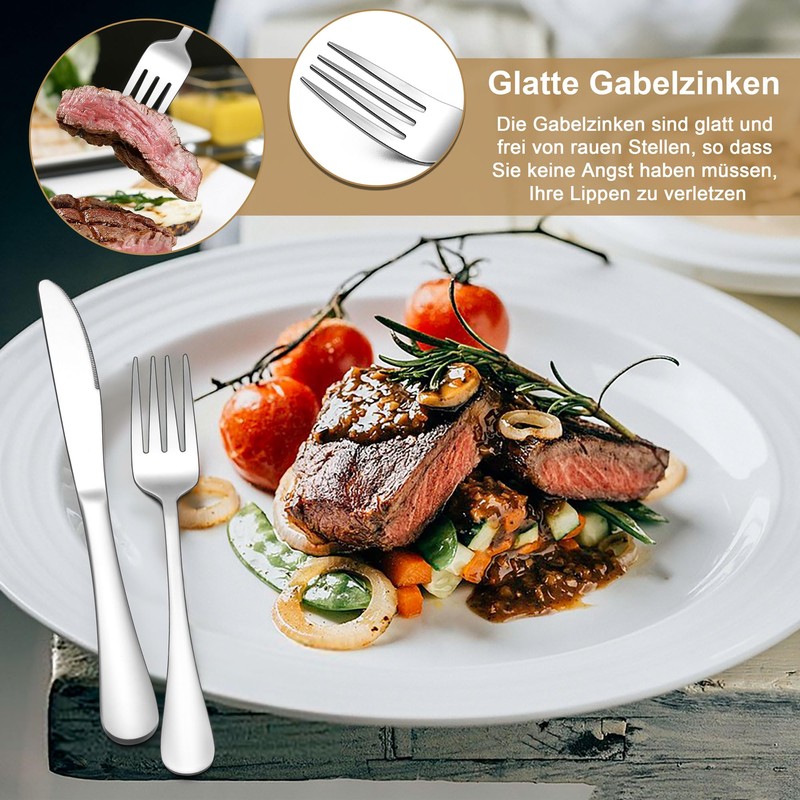 HaWare Forks, 6 Piece Stainless Steel Forks Dining Forks Set,