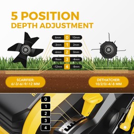 2024 Upgraded EVEAGE 16-Inch 15 Amp Electric Dethatcher & Scarifier, 5-Position Depth Adjustment, 14.5gal Collection Bag, Increases Lawn Health, EDS16S