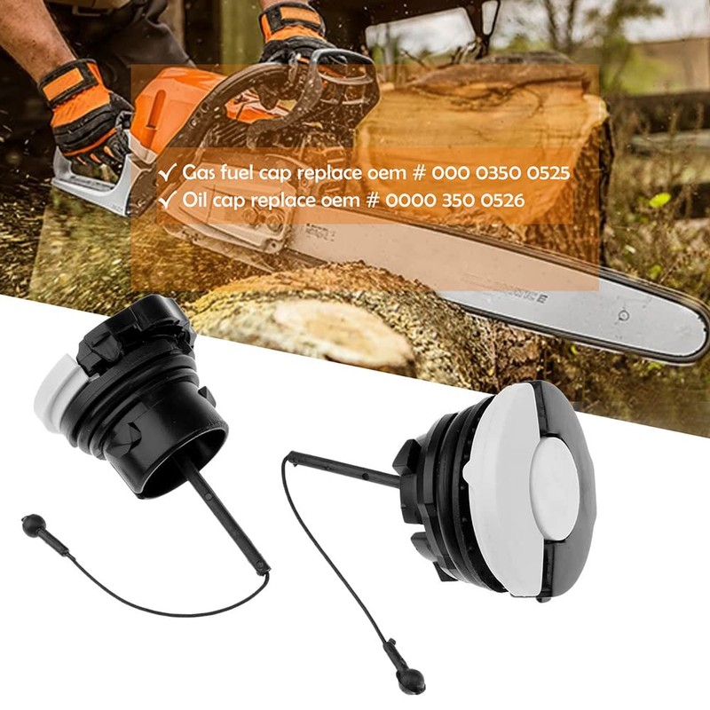 Bowarepro Chainsaw Gas Fuel Cap Oil Cap Replacement For Stihl