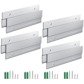 Zorfeter 4 Pairs Z Hanger French Cleat Hanger 6 Inch - Mirror, Picture, Whiteboard, Headboard, Artwork Frames Wall Mounting Brackets - Z Bar Hanger Supports