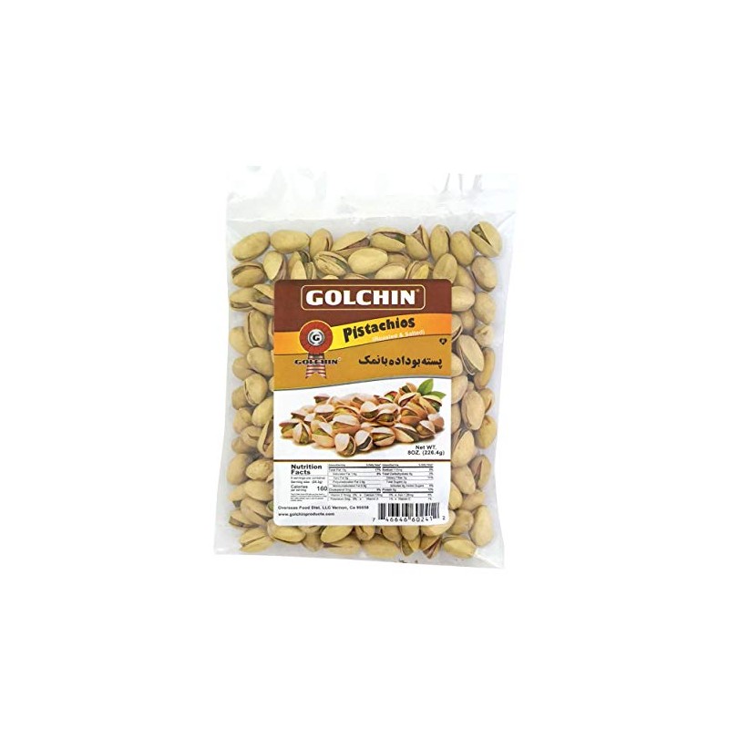 Golchin Roasted & Salted Pistachios, 8 oz