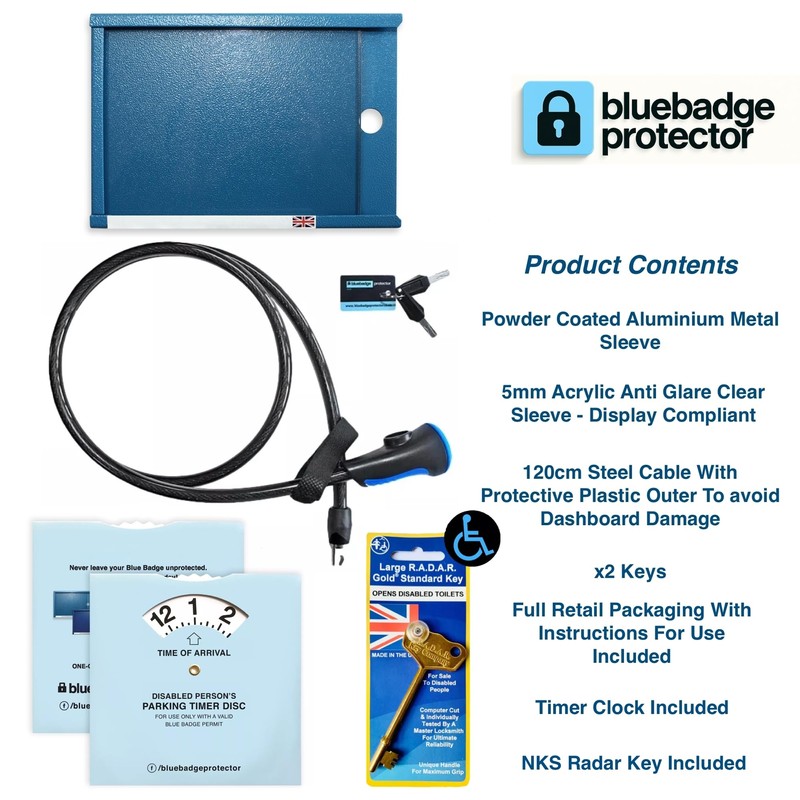 Disabled Anti Theft Blue Badge Holder Lock Security Device for