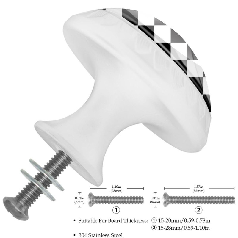 LRCCJS Buffalo Plaid Black and White Checkered 4 Pcs White