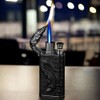Double Flame Lighter, Windproof Lighter, Creative Embossed Crocodile Gas Lighter,