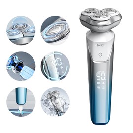 Men's Shaver Electric Rotary Razor 3D Floating Cutter Head 1 Hour Type-c Fast Charge Waterproof Razor with Led Display Wet Dry Shaving X3 Series Gift for Dad Husband Boy Friends