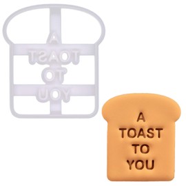 BAKERLOGY A Toast To You Cute Bread Cookie Cutter - Detailed Cookie Cutter Design for Baking and Crafting, Ideal for Fondant, Dough, Clay