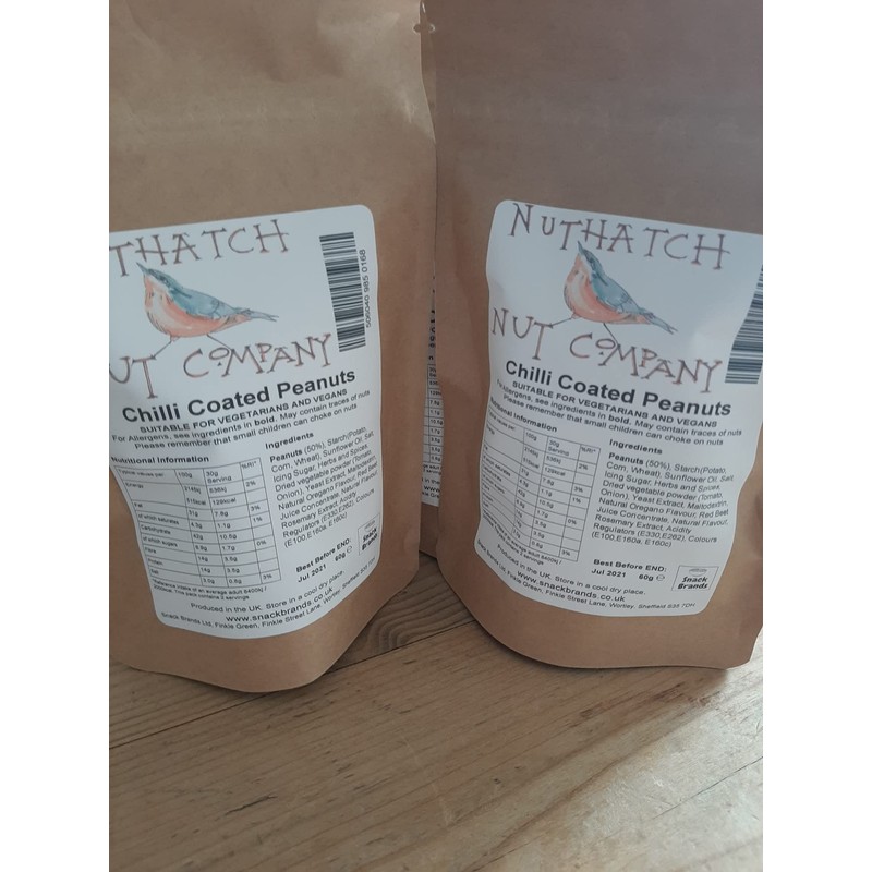 1 x 500g Nuthatch Nut Company Chilli Coated Peanuts