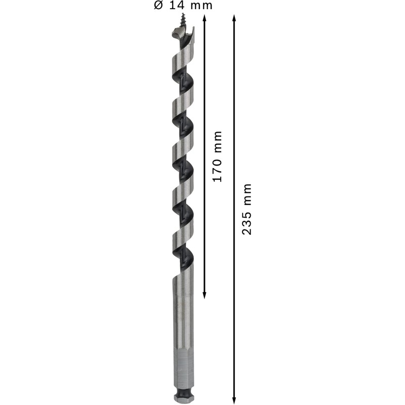 Bosch 1x PRO Wood Auger Bit (for Softwood, Hardwood, Ø