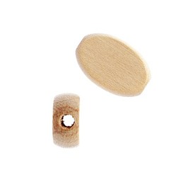 50 Pieces Euro Wood Beads Flat Oval 10x15mm Natural DIY Jewelry and Decoration Making Czech Beads