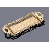 Turkish Tea Coffee Serving Tray with Handles Ottoman Decorative (Gold)