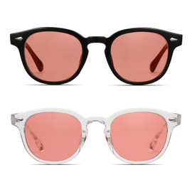 ZIHVEUC 2 Pack FL Fluorescent 41 Tinted Migraine Glasses Light Sensitivity Eyeglasses Indoor/Outdoor Photophobia Eyewear(Black+Clear,0.00)