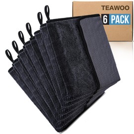 TEAWOO Shiny Wipes Shower Cleaning Cloth, Ultra Absorbent Car Drying Towel, 2 Pack 16 x 24 inch Microfiber Cleaning Cloth for Car, Bath & Househood