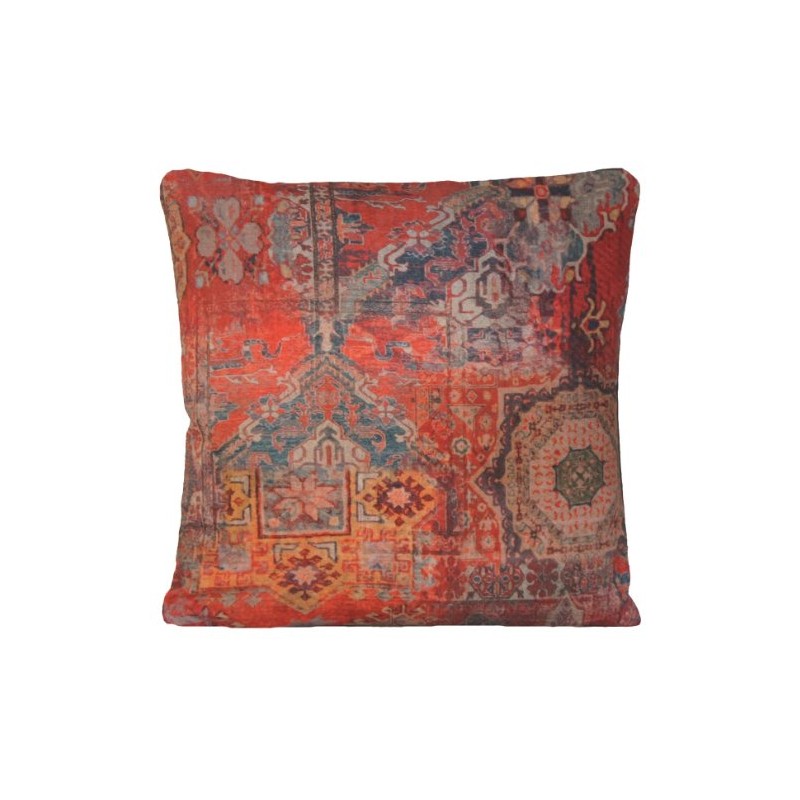 Arcobaleno London Rug Oriental Design Cushion Cover Red Printed Kilim