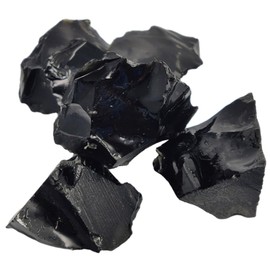 COLLBATH 5Pcs Natural Obsidian Crystal Stones Decorative Irregular Shape Aromatherapy Stones for Home Decor and Meditation