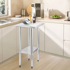 STABLEINK STABLEINK NSF Stainless Steel Table, 24 x 14 Inches Metal Prep & Work Table with Adjustable Undershelf, for Commercial Kitchen, Restaurant, Hotel and Garage,Small Stainless Steel Table