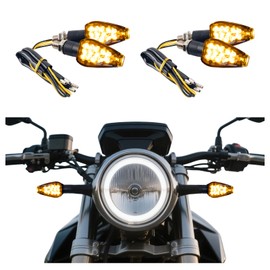 4PCS 12V LED Motorcycle Turn Signals,14LED Turn Signals Motorcycle with High Brightness Compatible with Suzuki Kawasaki Yamaha Honda,Mini Arrow Motorcycles LED Turns Signal
