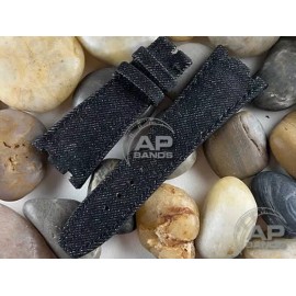 AP Bands Black Denim Strap For Audemars Piguet Royal Oak 15300 15400 39mm 41mm - Short - 105mm x 70mm w/ extra hole