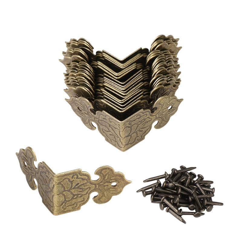 ETFBUY 20PCS Antique L Shaped Guards Decorative Edge Bracket Corner