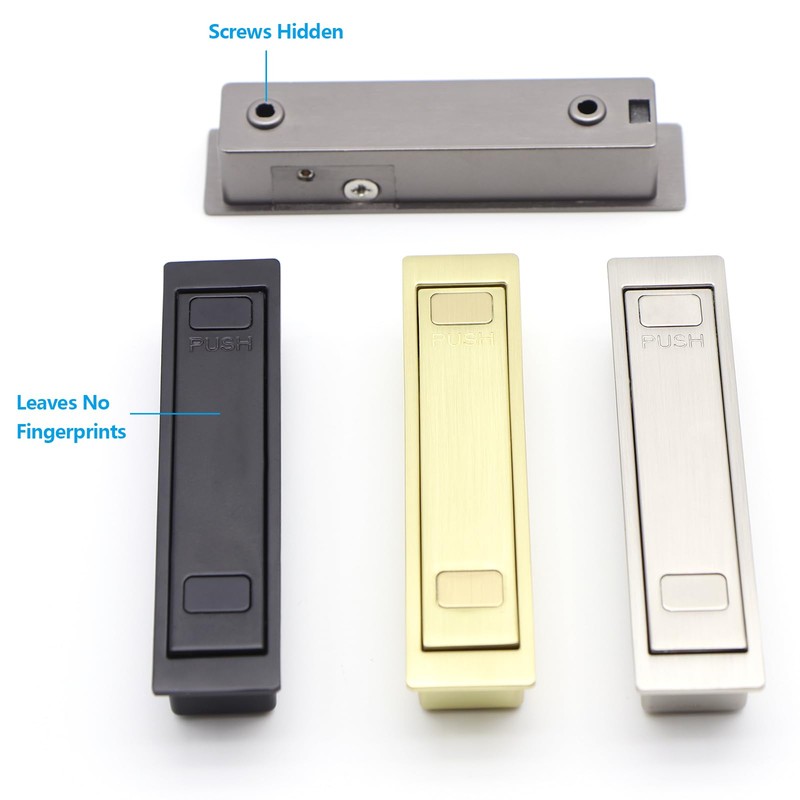 Dontay 4 Pack Pocket Door Pull Handle, Press Finger Edge