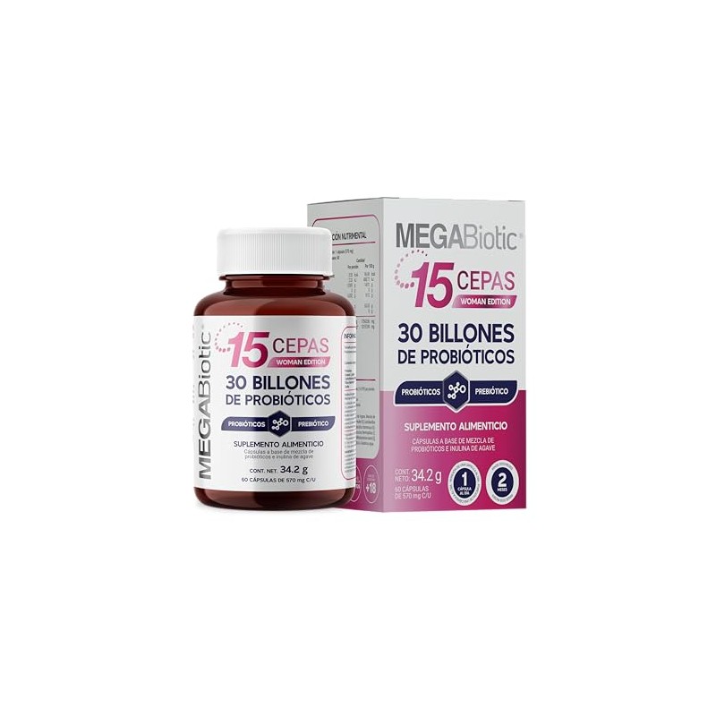 Megabiotic Probióticos Billones Cepas Cápsulas 570mg Porción