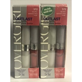 Covergirl Outlast All-Day Lipcolor & Topcoat # 572 Red Affair (Pack of 2)