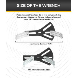 iolory Car Fuel Pump Removal Tool,Car Accessories Multi-Functional 5.31”-7.17” Auto Fuel Pump Lock Ring Removal and Reinstall Tool,Automotive Tools for Cover Collar Ring,Suitable for Most Cars,Trucks