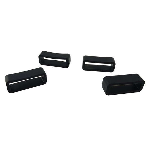 Honbay 4PCS 18mm Rubber Replacement Watch Band Strap Loops (Black)