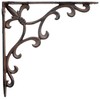 Ornate Fleur De Lis Wall Shelf Bracket Brace Rust Brown
