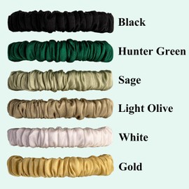 VLOMOT Juego 6 Coleteros Seda Morera 100% Pura Para El Cabello Con 6 Colores Elegantes Para El Día A Día Coleteros Seda Para El Cuidado Del Cabello Sin Daños () 6 Unidades (Paquete 1) Verd