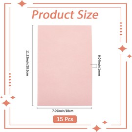 SOFPLATE 15Pcs Pink Felt Sheet Non Woven Felt Fabric Rectangle 11 x 7 Inch Pre Cut Artistic Sewing Soft Fabric Pack Pads Accessories for DIY Patchwork Art Project Christmas Party Holiday Decoration