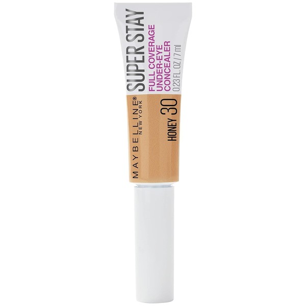 Maybelline New York Super Stay Super Stay Full Coverage, Brightening, Long Lasting, Under-eye Concealer Liquid Makeup For Up To 24H Wear, With Paddle Applicator, Honey, 0.23 fl. oz.