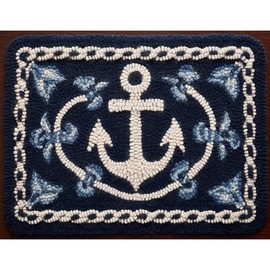 Anchor Latch Hook Rectangle Rug Kits for Adults Needle Crochet Yarn Kits Embroidery Carpet Hook and Latch Kit Floor Mat Tapestry Christmas Home Decoration 40x60cm(2)