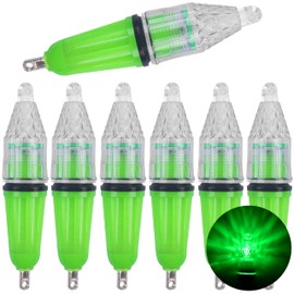 LED Underwater Fishing Light,6 Packs Waterproof Flashing Attractive Fish Lights Bait Lure Lamp 4.5inch and 6.7 inch (Green, 4.7inch - 6pcs)