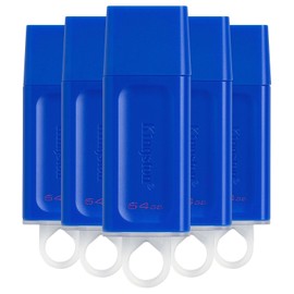 PSA COMPUTO Y PAPELERIA Kit 5 Memoria USB 64gb Kingston Datatraveler Kc-u2g64 (KIT5KC-U2G64-7GB) Compatible con la versión USB 3.2 Gen 1 Interfaz Tipo