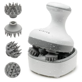 VIVIYA Electric Scalp Massager, Portable Rechargeable Head Massager with 8 Removable Massage Claws, Waterproof Handheld Hair Scalp Scratcher for Full-Body Massage and Stress Relax