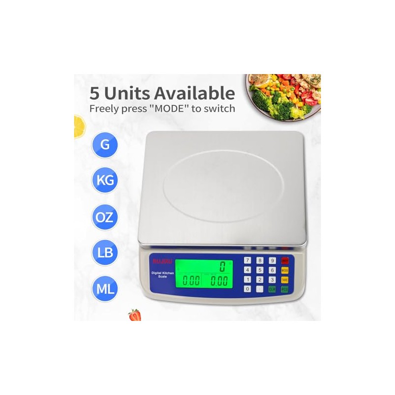 Large Digital Kitchen Scale 30KG Commercial Food Scale 66LB for