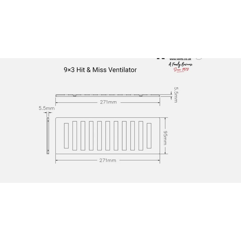 Adjustable Plastic Air Vent Grille with Flyscreen Cover, White, 9"