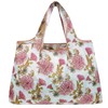 allydrew Large Foldable Tote Nylon Reusable Grocery Bag, Vintage Chrysanthemums