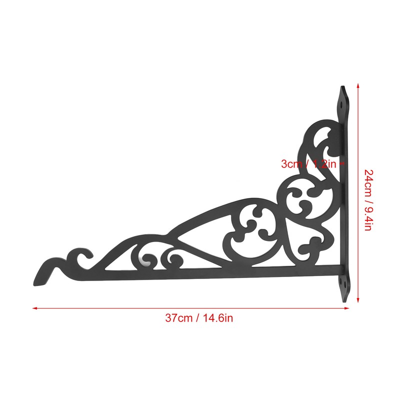 Outdoor Hanging Bracket Black Iron Multifunctional Decorative Plant Hanger for
