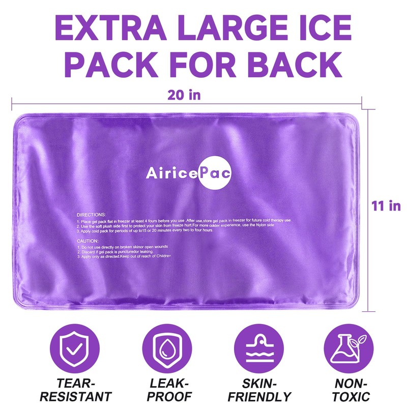 Extra Large Gel Flexible Back Ice Packs for Injuries Reusable,