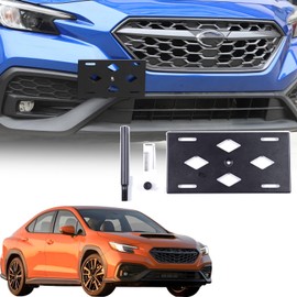 Front Bumper Tow Hook License Plate Mount Bracket for Sub@ru WRX STI 2022-2025,No Drill Tow Bumper Tow Hole Hook License Plate Mount Adapter Relocation Kit Accessories (for Subaru WRX 2022-2025)