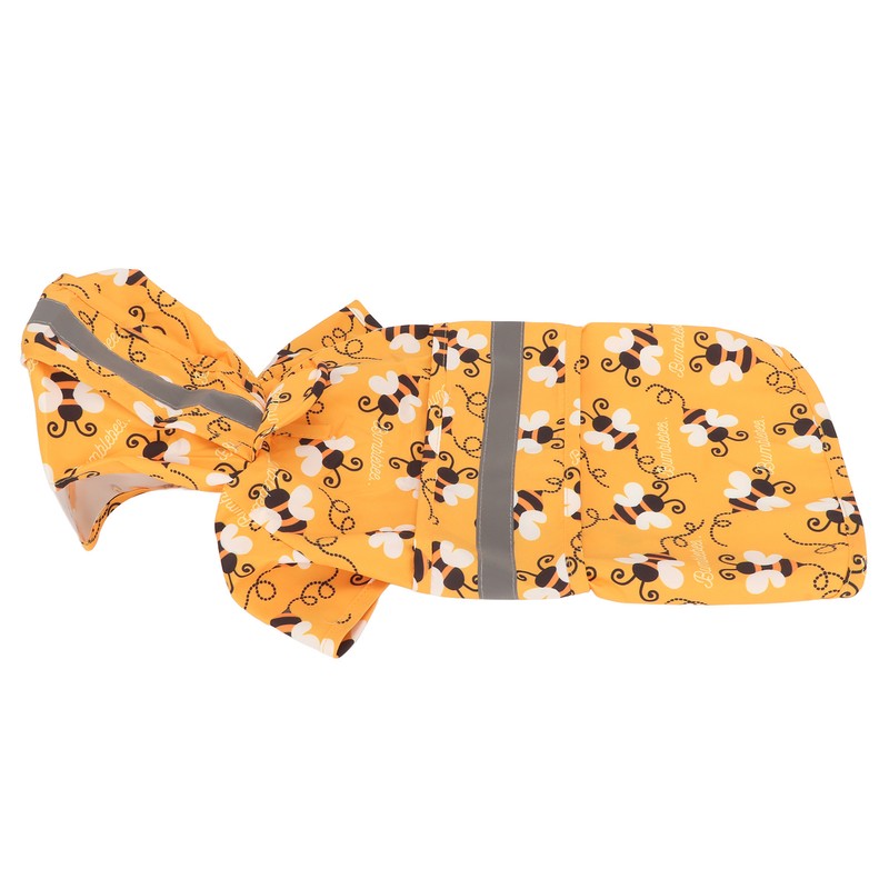 Dog Raincoat Reflective Breathable Lightweight Bee Pattern Puppy Rain Jacket