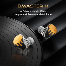BASN BmasterX 6 Drivers Hybrid in-Ear Monitors with Noise Isolation for Musicians, Stage & Studio, Professional HiFi IEMs, Detachable 4-core OFC Silver-Plated Cable & Shockproof Case (Orange-Black)