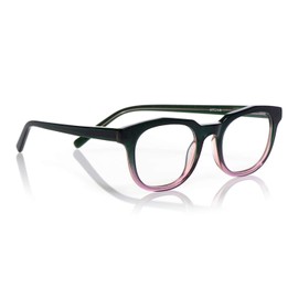 eyebobs Befuddled Unisex Premium Readers, Green & Purple Front with Green Temples, 2.00 Magnification